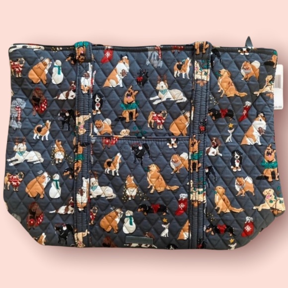 Rare, Hard To Find (HTF) Exclusive Vera Bradley Vera Tote - Holiday dogs large - Picture 3 of 4